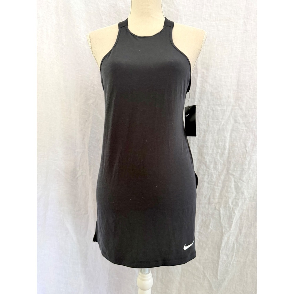 NWT Nike Training Tank Top Womens Black High Neck Tunic Side Slit Medium